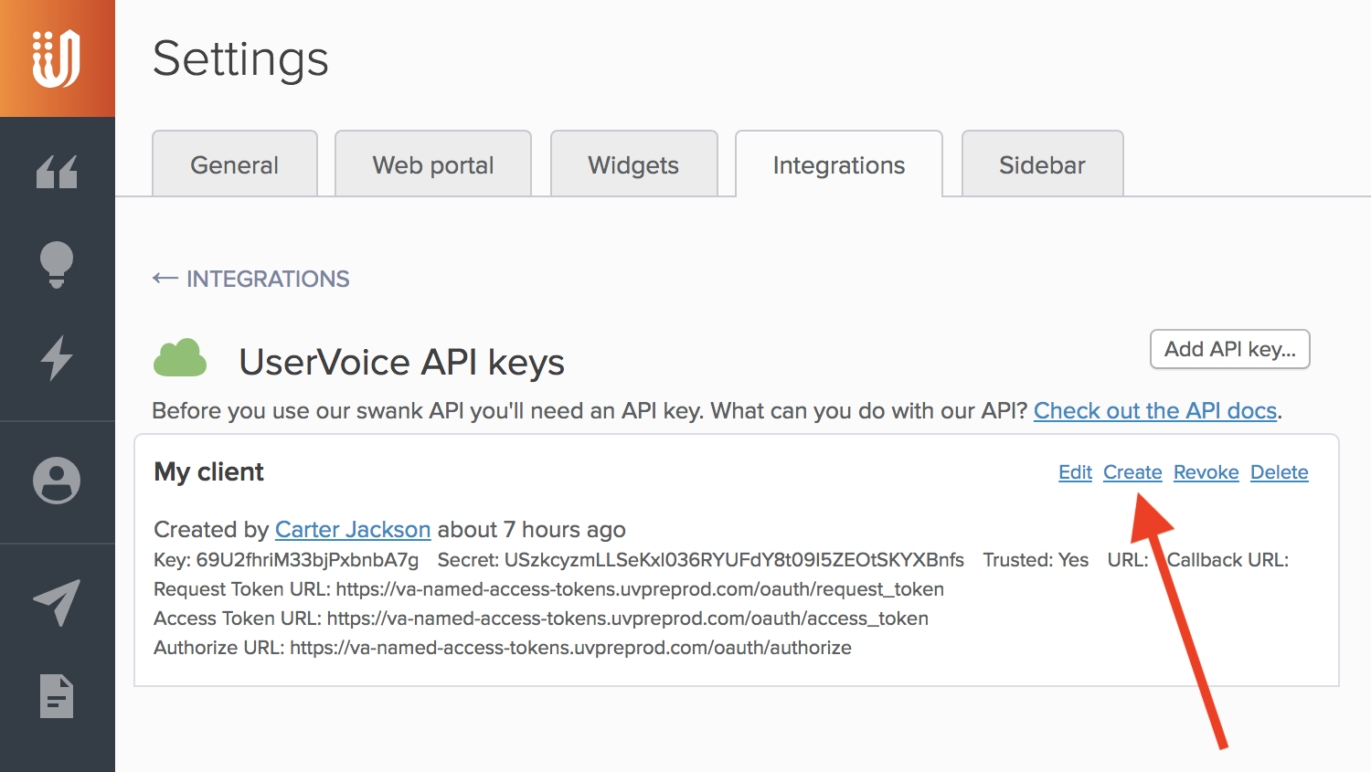 Creating your API key